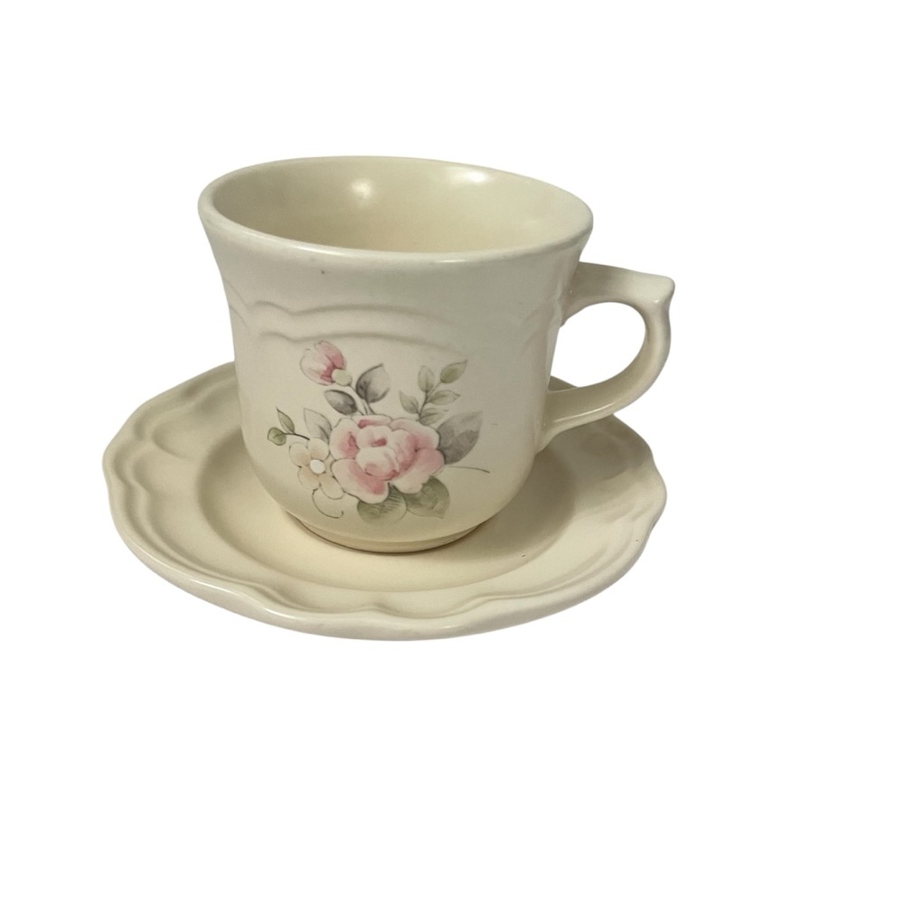 Pfaltzgraff Tea Rose Vintage Discontinued Cup And Saucer Set Made In The USA